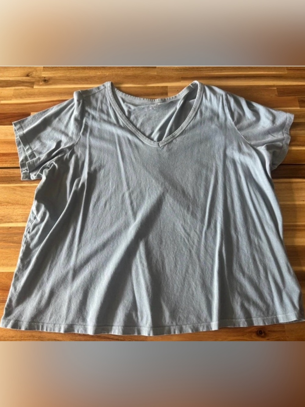 2X Old Navy 💯Cotton Classic V-Neck T-Shirt Light Pale Blue Short Sleeve Tee